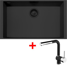 Sinks CUBE 690U BL Nanoblack + MIX 3 P Nanoblack 